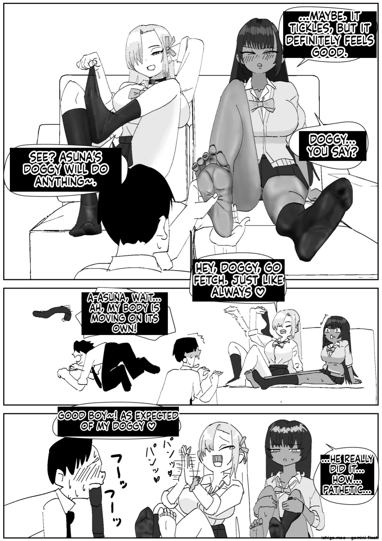 [Sockshop / The Crazy Sock Shop] Karin & Asuna: Disposing of Masochistic Trash-Sperm with Super-Stinky Foot Masturbation