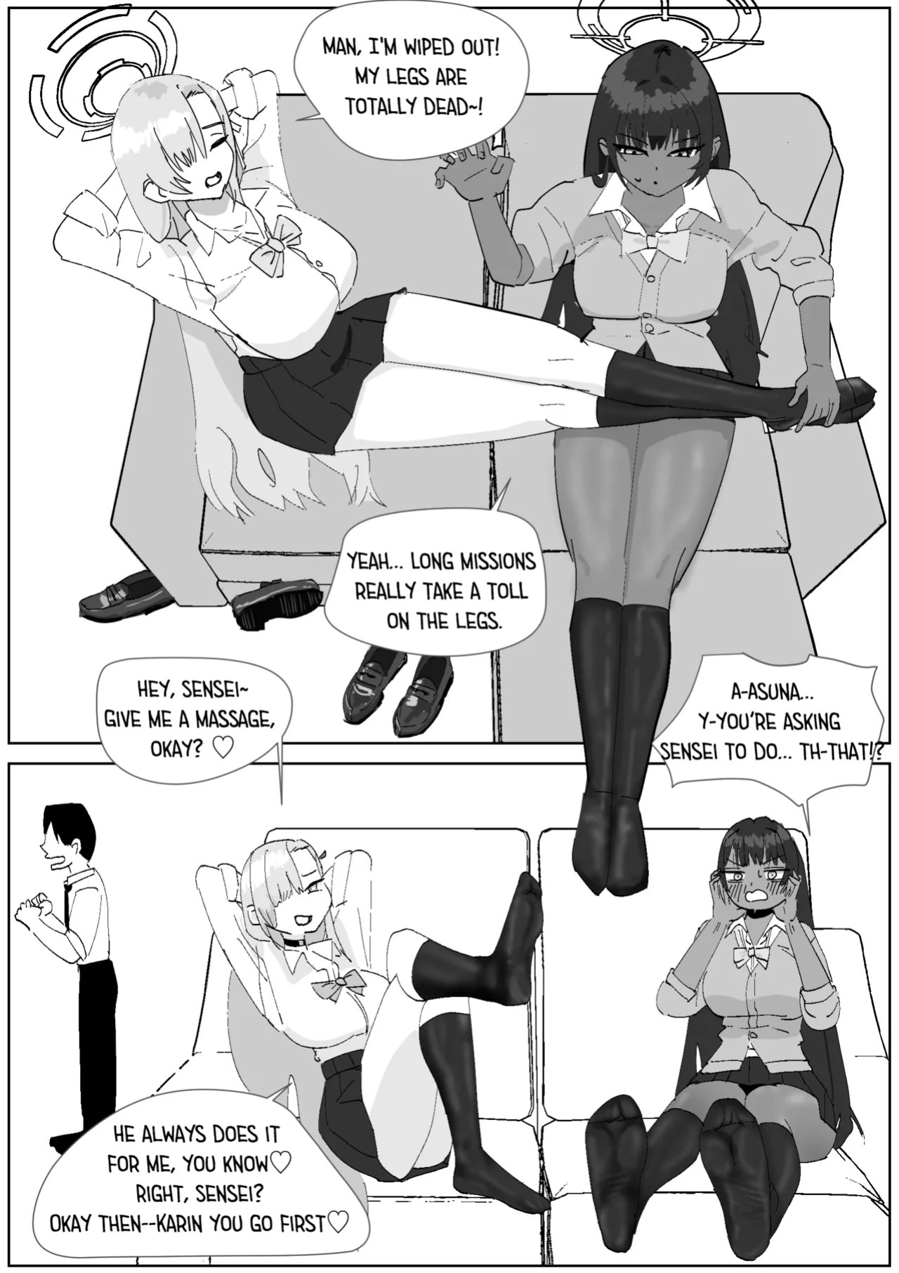 [Sockshop / ヤバい靴下屋さん] Karin & Asuna Masochist’s Cum Squeezed by Stinky Feet