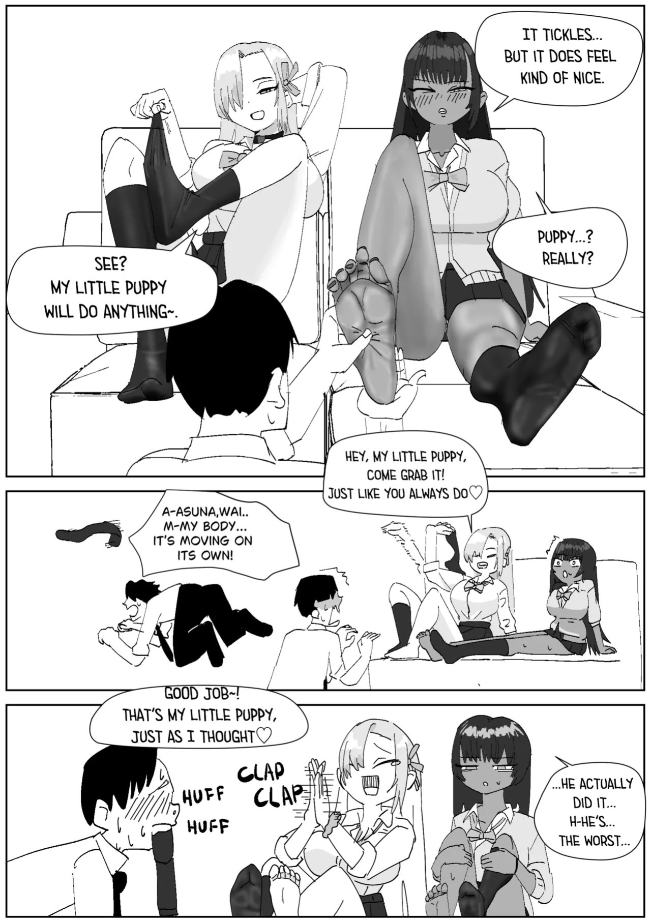 [Sockshop / ヤバい靴下屋さん] Karin & Asuna Masochist’s Cum Squeezed by Stinky Feet