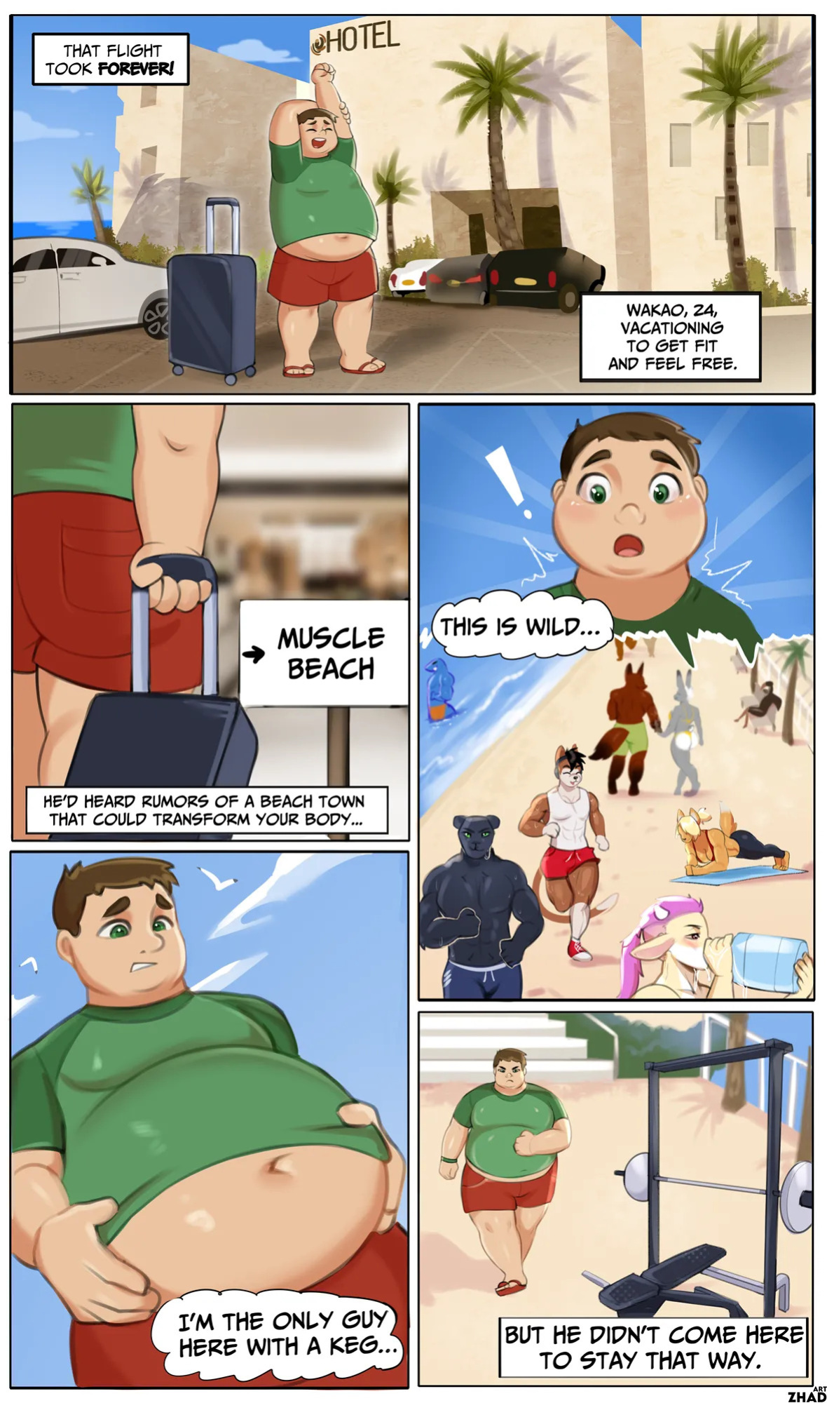 [Zhadart] Beef Beach: Wakao’s Transformation Vacation