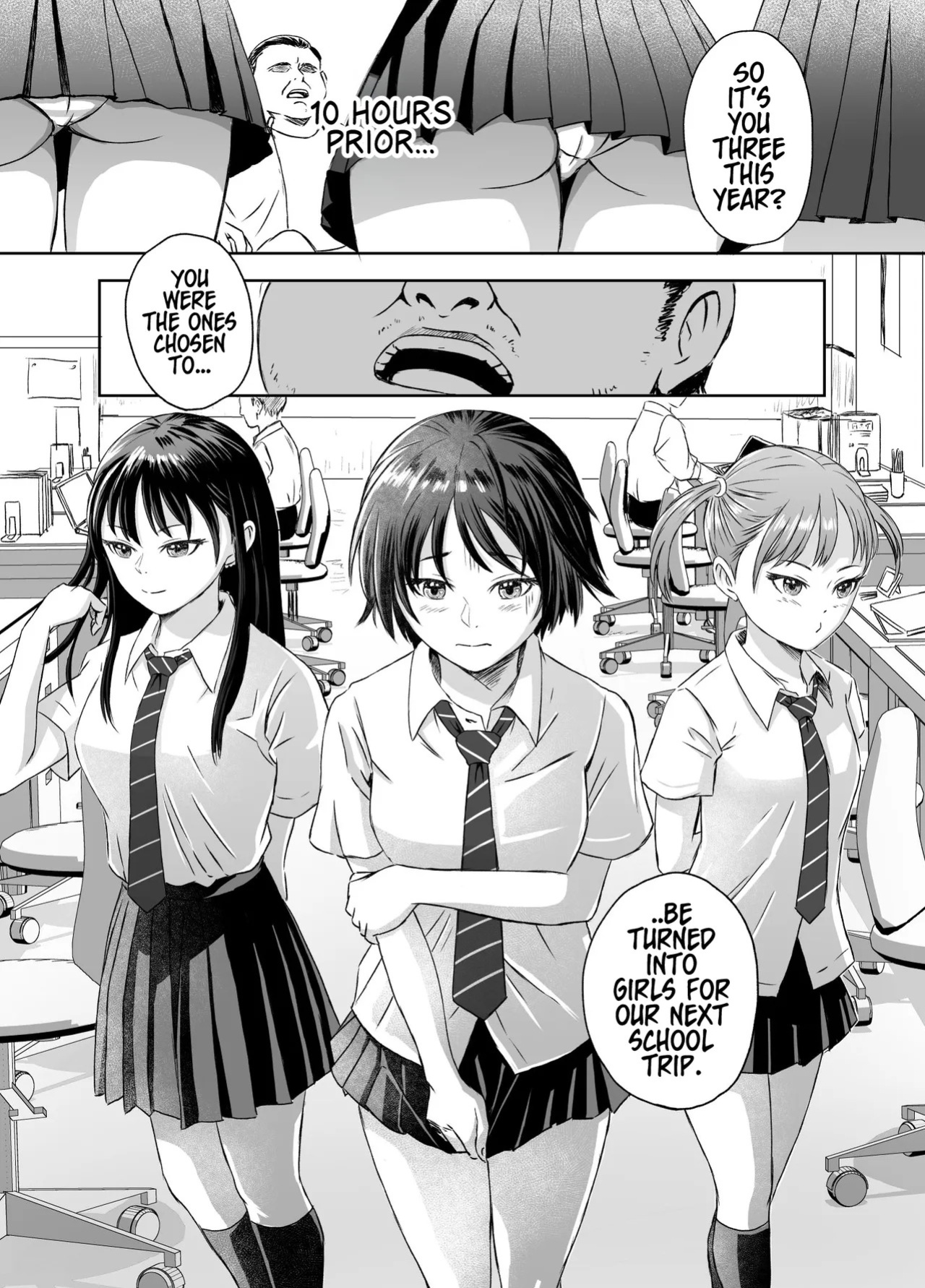 [Meganeko] Shuugakuryokou Mae ni Joshikousei ni Natta Hanashi | How We Became Girls Before Our School Trip Ch. 1 [English] [GTF]