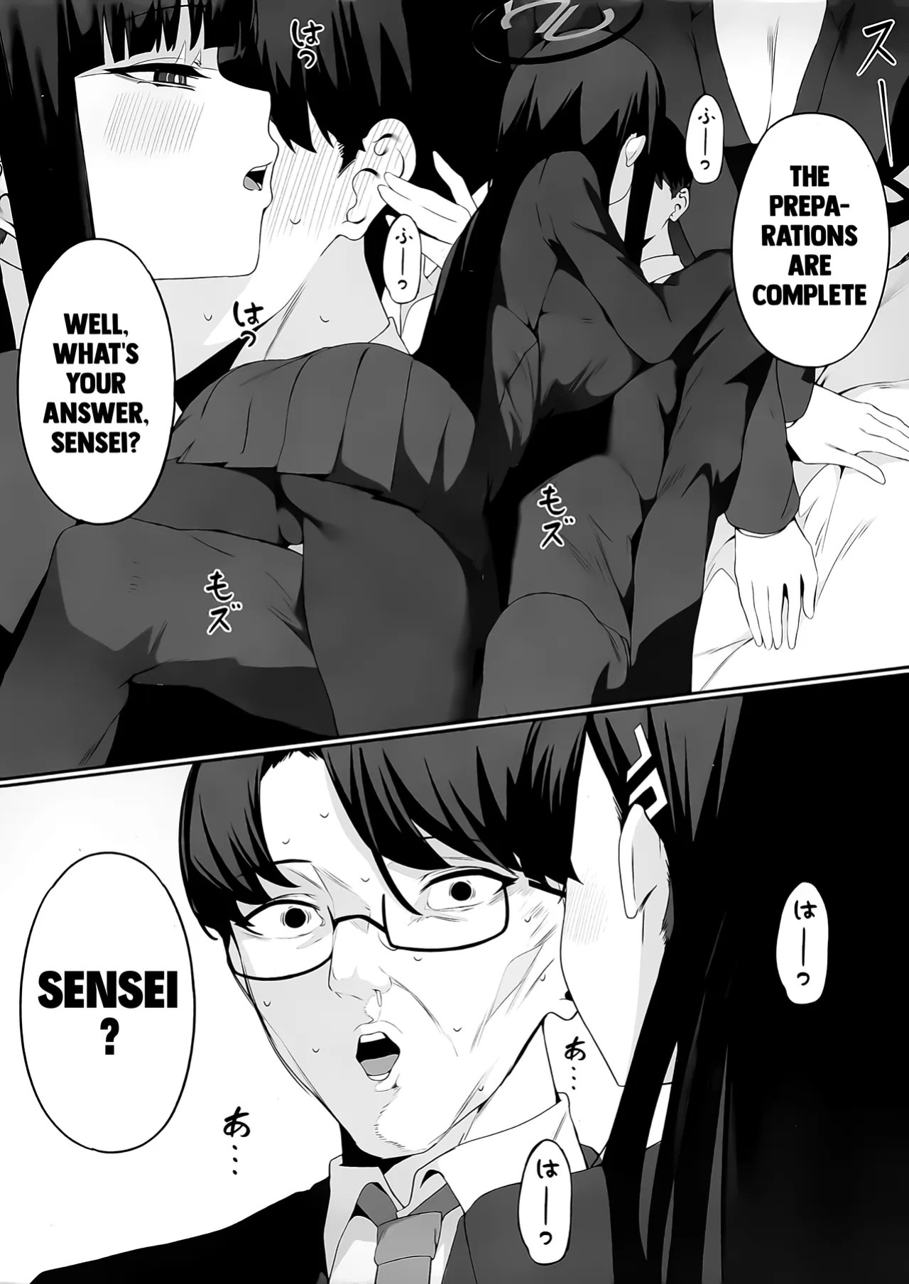 (C106) [Happy Mayonnaise (Asla)] Sensei Kore wa Watashi no Handan desu Douzo Goriyou Kudasai (Blue Archive) [English]