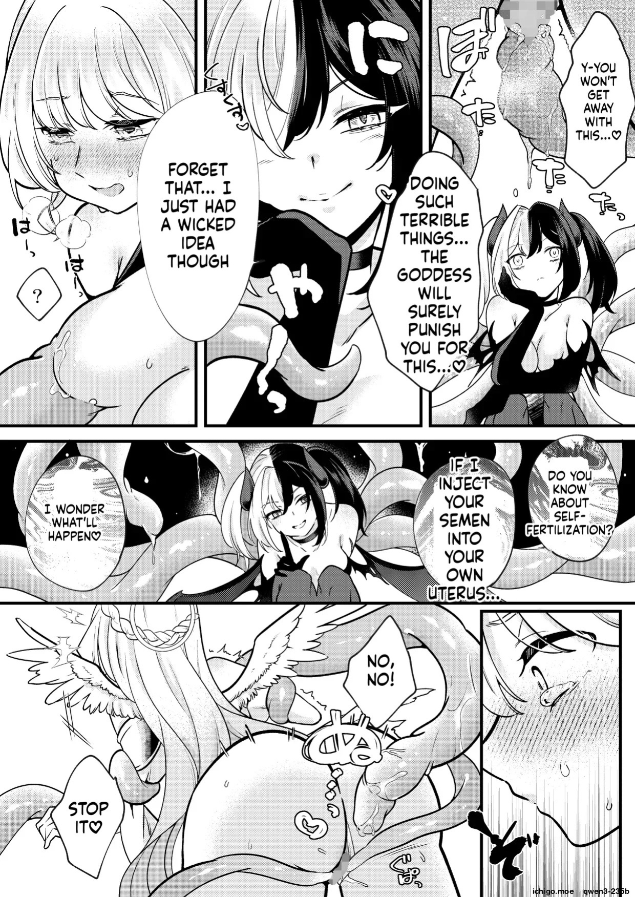 [Permission] Futanari Tenshi ga Succubus ni Jikakyousei Sareru Ohanashi [English] [SCANMTL]