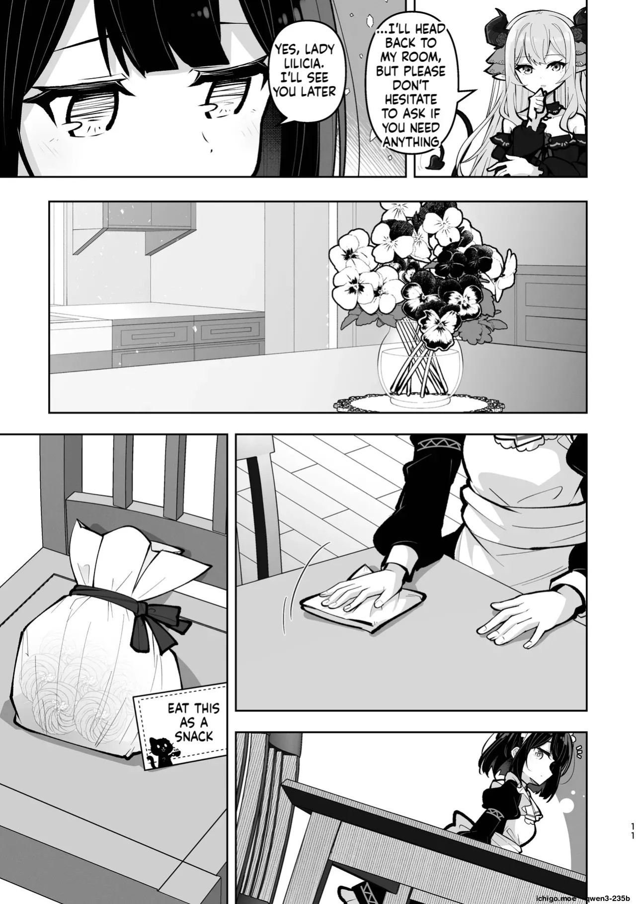 [Sanshikisumire (Molgen)] Mazoku Reijou to Maid-san - Toiki Kasanaru Irozuku Hi - Demon Lily and the Noir -Maid When Colors Bloom- | The Demon Lord's Daughter and Her Maid - Days That Blossom as Their Breaths Mingle (Mazoku Reijou to Maid-san no 30-nichi)