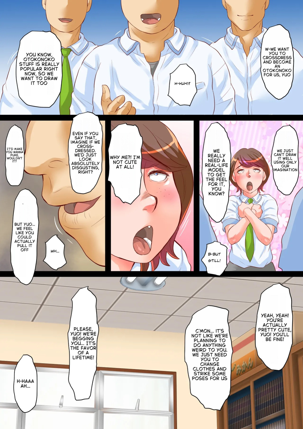 [Fūsen Club Kuroshiki]Yuo-kun from the manga club turns into a crossdressing boy for the sake of his [English]