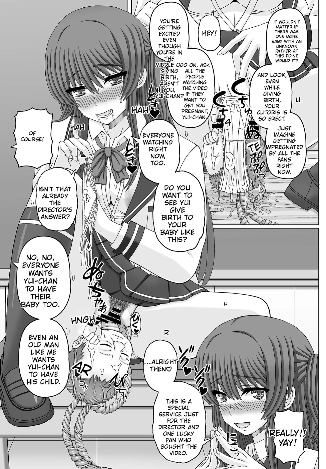 [Shiawase Kyouwakoku (Shiawase no Katachi)] Iinchou wa Class no Ninshin Pet 4 + Oro Yui Hen (AI-Translated)