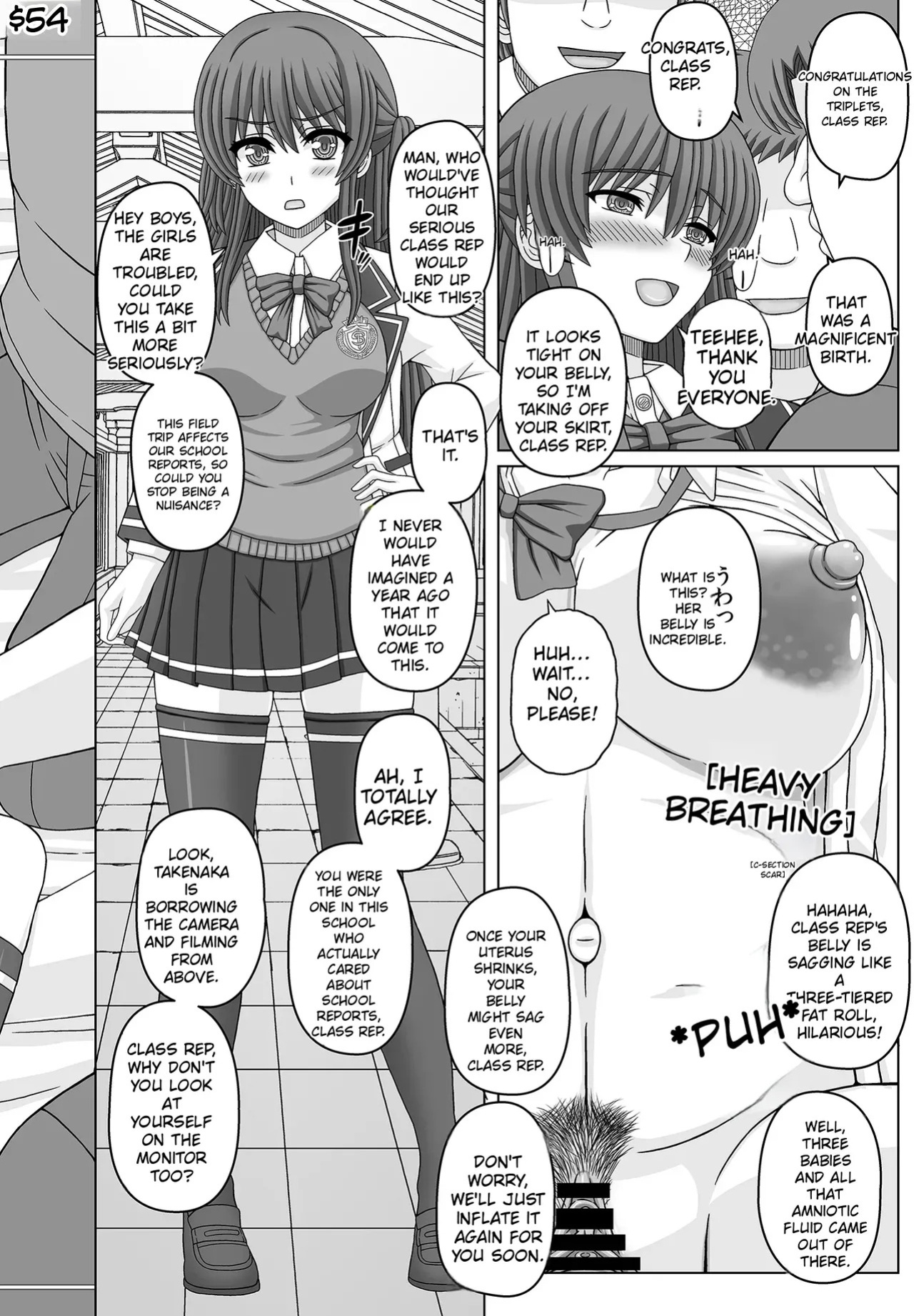 [Shiawase Kyouwakoku (Shiawase no Katachi)] Iinchou wa Class no Ninshin Pet 4 + Oro Yui Hen (AI-Translated)
