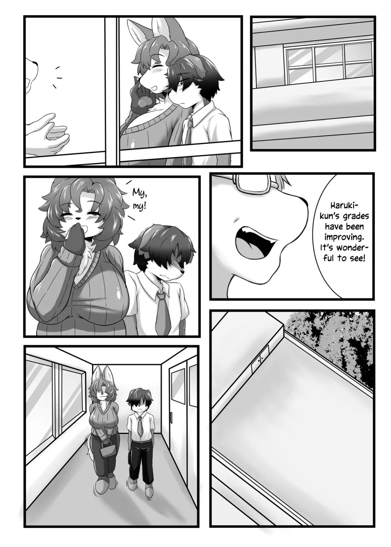 [Kinoko-mura (Eringi Chadzuke)] Haruki to Mama to Seifuku to | Haruki, Mama and the School Uniform (Two Beasts Or Not To Beast!) [English] [EHCOVE]