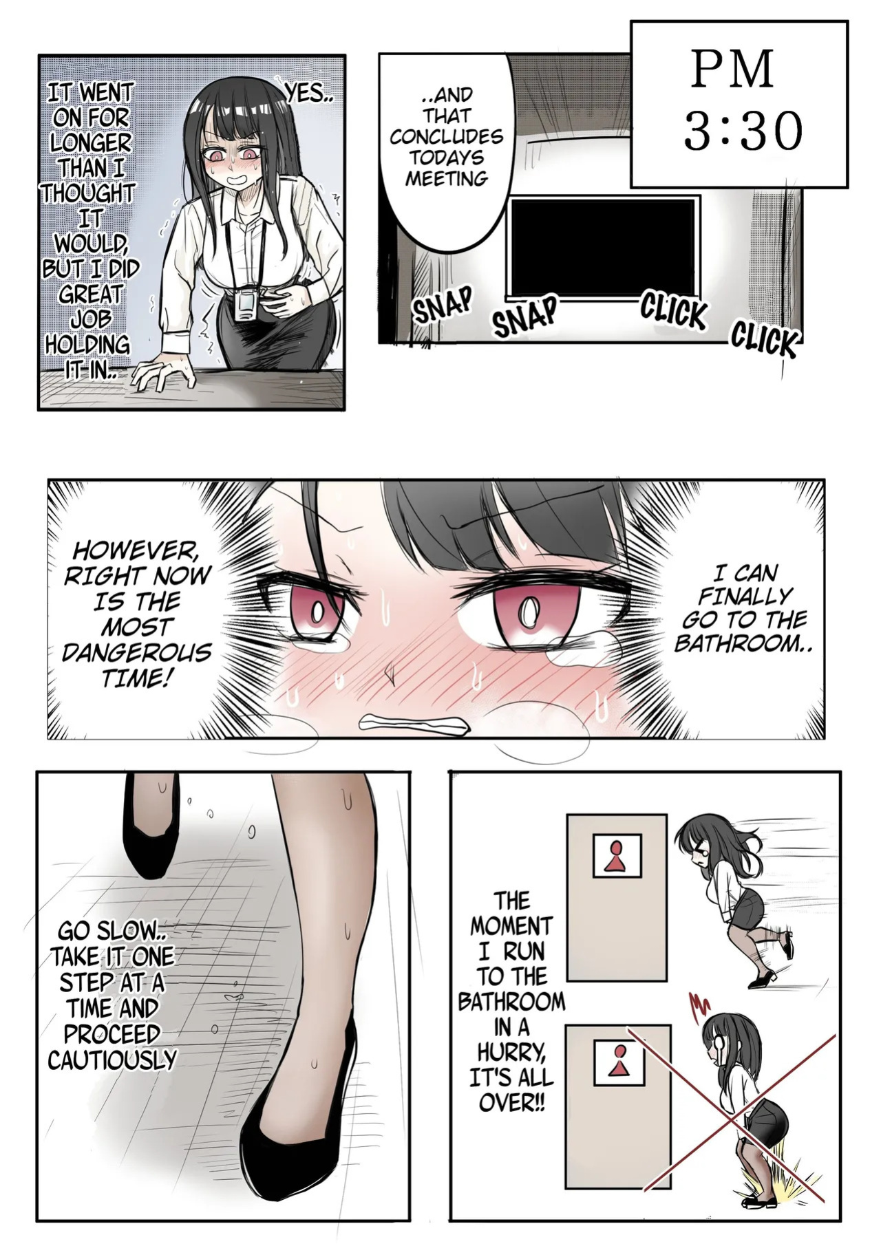 [C_bottle] Desperate Office lady uses men's bathroom by mistake