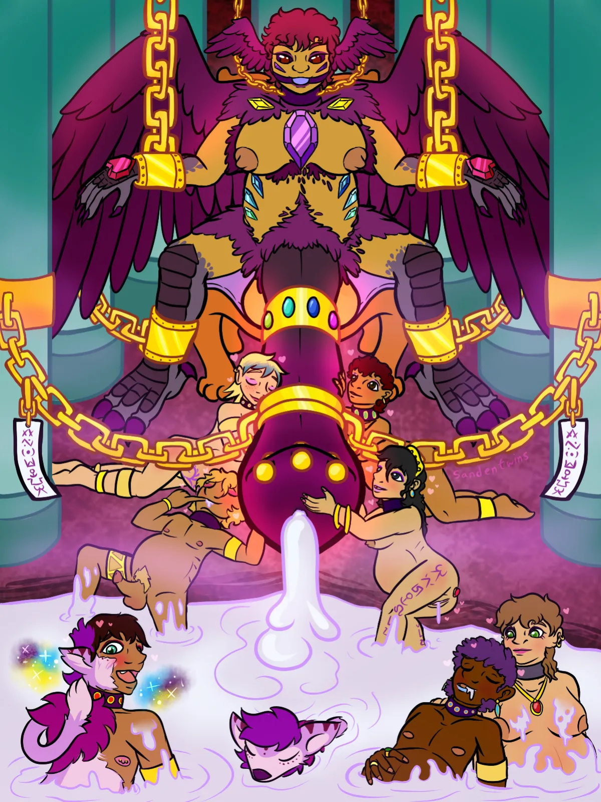 [Sandentwins] In the Harem of the Mounted God-King
