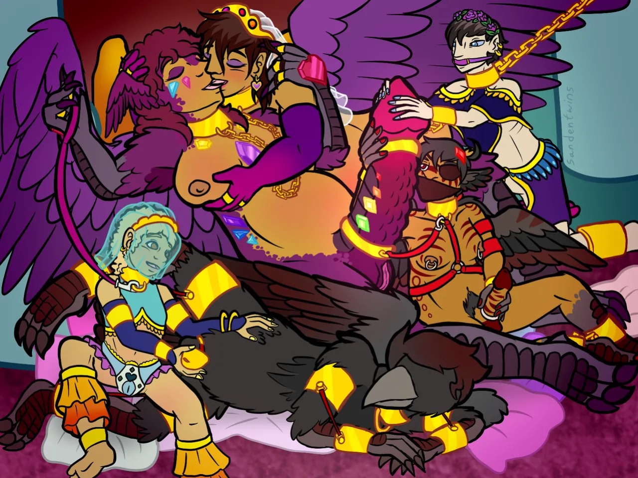 [Sandentwins] In the Harem of the Mounted God-King