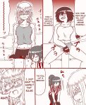 A futanari girl gets her balls hurt during body check