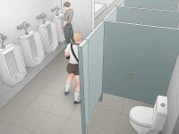 [Uoojun][Yaoi Short Comics][Public Toilet]