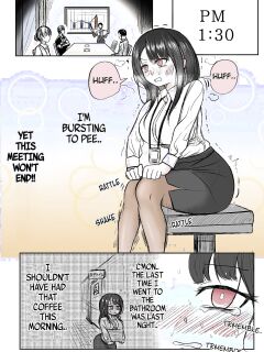 [C_bottle] Desperate Office lady uses men's bathroom by mistake